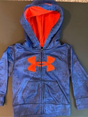 Under Armour Boys' Blue & Orange Logo Hoodie Toddler 2T